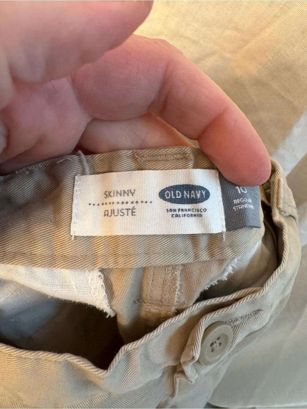 Old Navy Tan Khaki Straight Skinny Boy’s Chinos with Adjustable Waist
